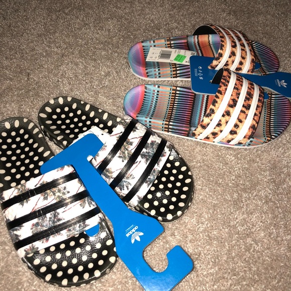 cheetah adidas slides
